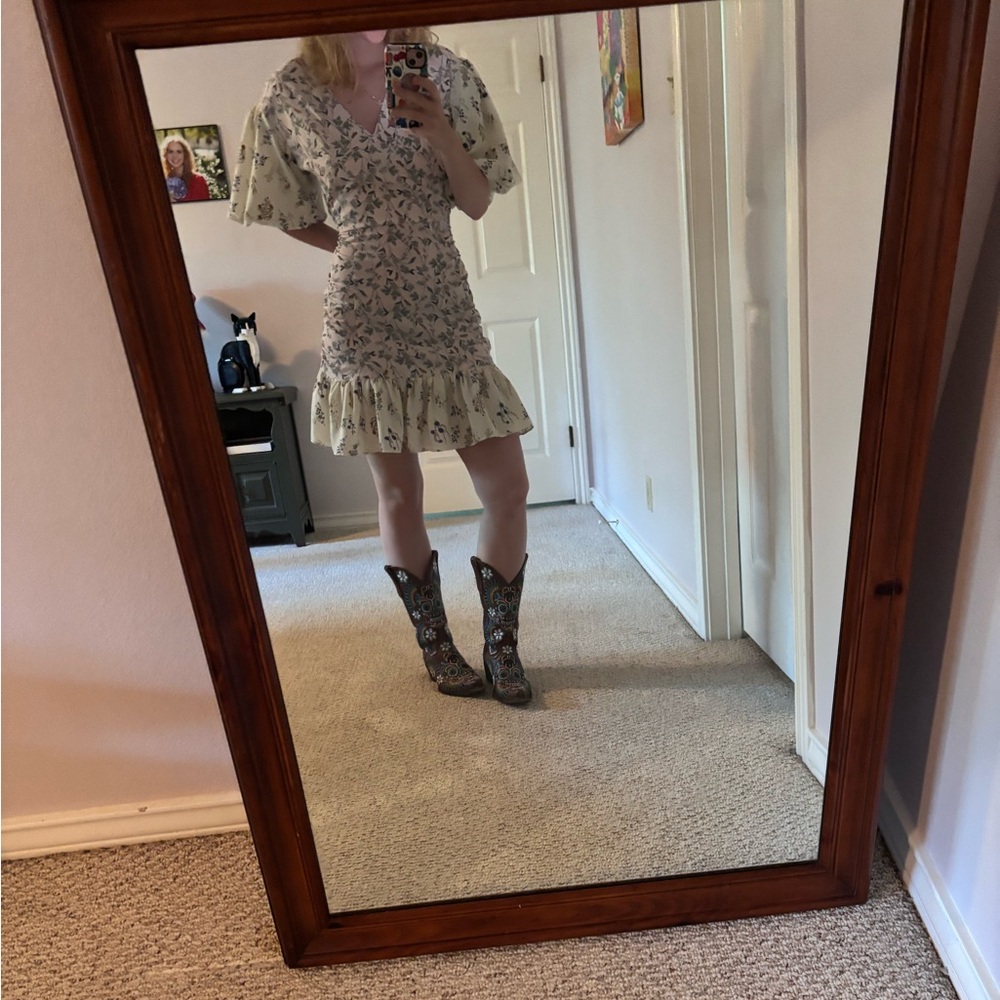 Lea & Viola Tan Flutter Sleeve Sundress